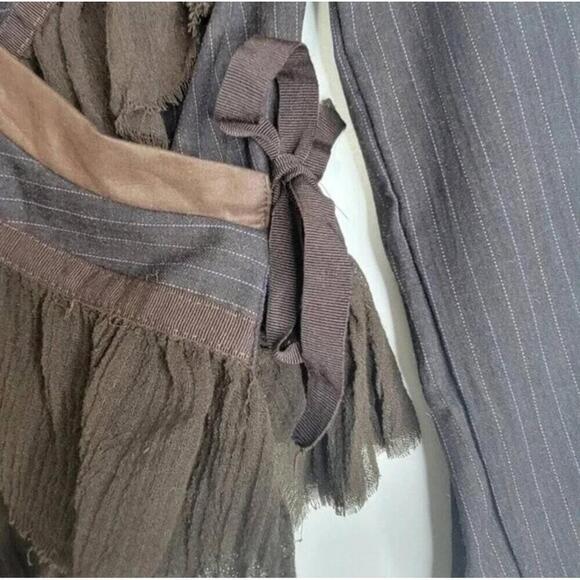 NWT Rinascimento Brown Asymmetrical Ruffle Long Sleeve Jacket Medium - Picture 4 of 11